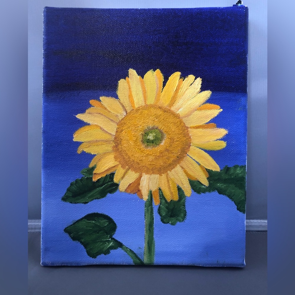 Sunflower Oil Painting on Canvas 10x8